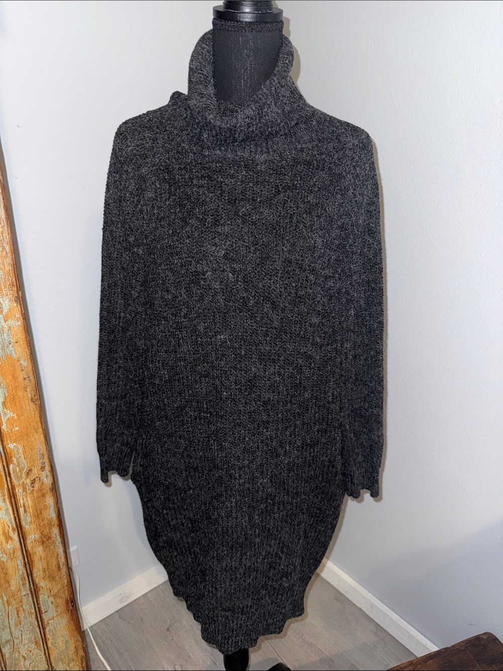 Goodnight Macaroon Charcoal Gray Turtleneck Sweater Dress